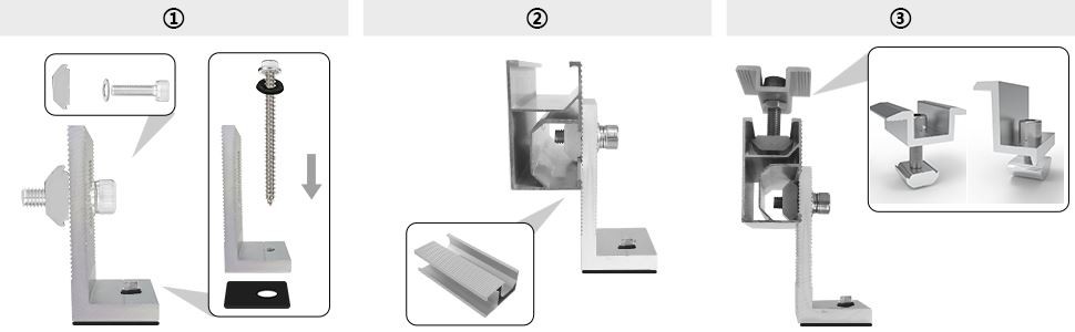 installation steps of solar panel L feet